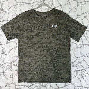 UNDER ARMOR Tech Workout T-Shirt Men’s XL Camouflage Green Tan Lightweight